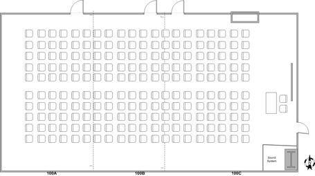 200 seat capacity theater seating diagram