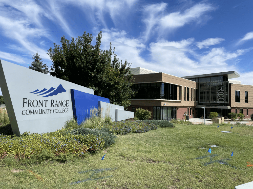 Front Range Community College sign in front of building